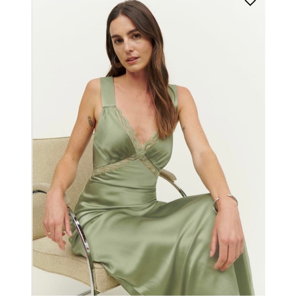 Reformation Sage Green Maxi Dress